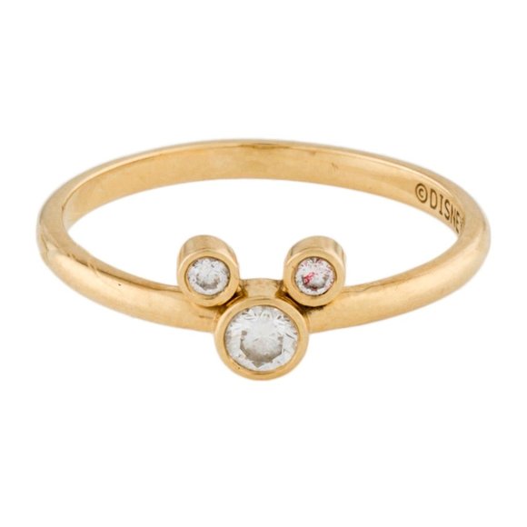 Disney Jewelry - DISNEY 14K YELLOW GOLD  DIAMOND MICKEY MOUSE PETITE ICON COCKTAIL BAND RING